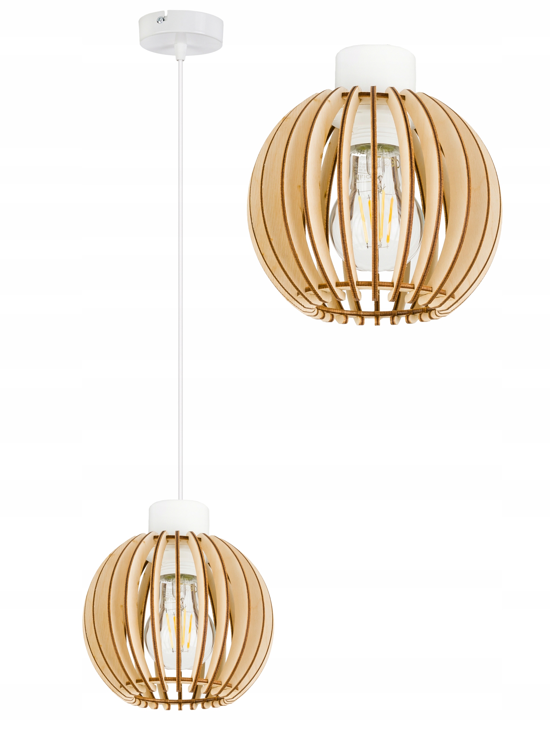 

Lampa Wisząca Zwis żyrandol sufitowa Loft Drewno 1