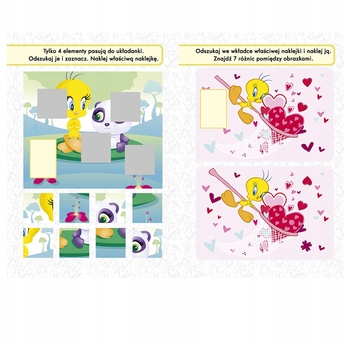 KOLOROWANKA NAKLEJKI ZESTAW 5 KSIĄŻEK FERMENT XXL SCOOBY-DOO TREFLIK TWEETY Język publikacji polski