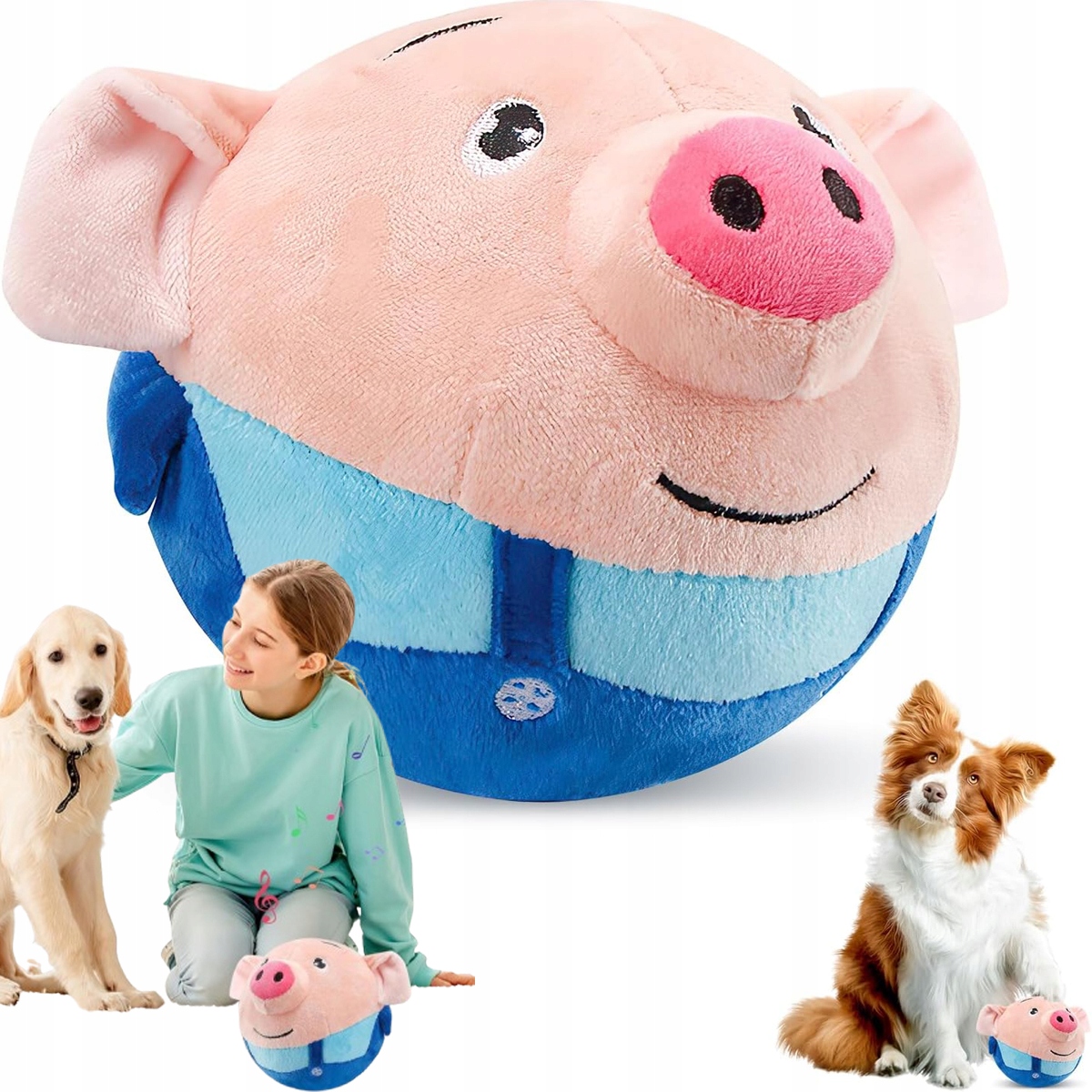 Levně Plyšové Skákací Prasátko Aktivní Plyšová Hračka Pro Zvířata S Hudbou