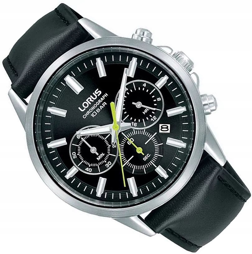 Pánské Hodinky Lorus RT379KX9 Elegantní Chrono S Datem Černého WR100 Na Řemínku