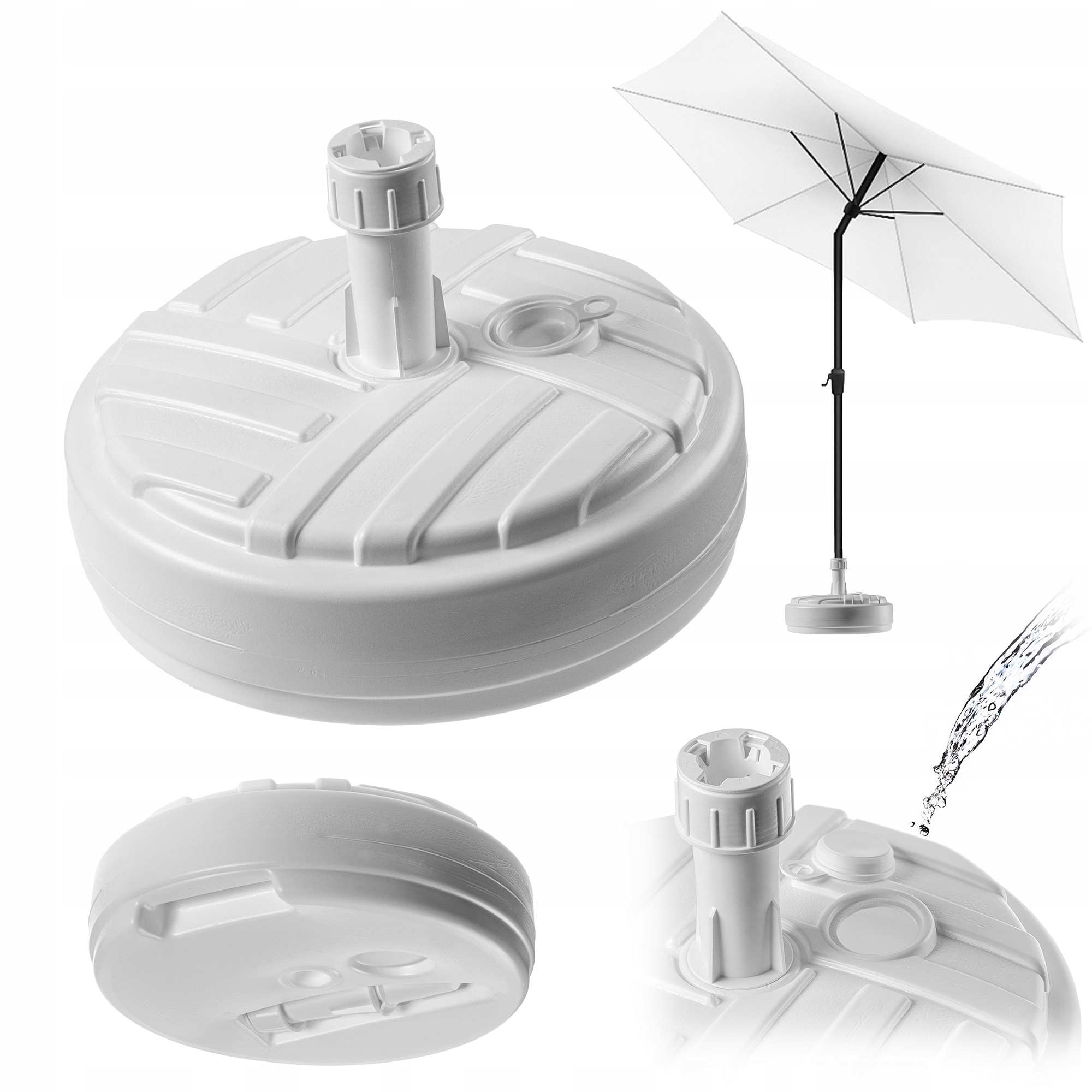 PODSTAWA PARASOLA UCHWYT POD PARASOL OGRODOWY OKRĄGŁY 39cm OBCIĄŻNIK BIAŁA Producent Kadax
