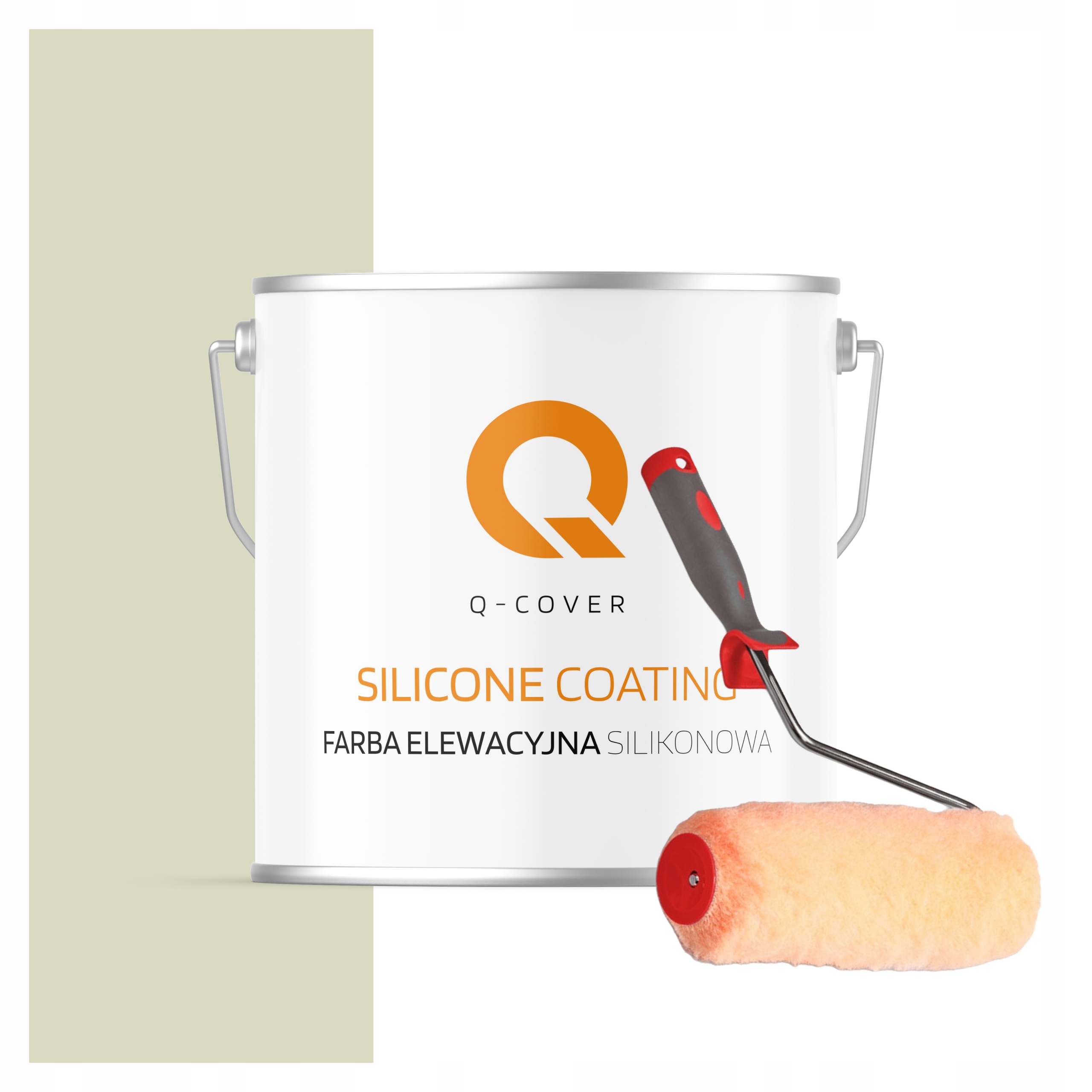 Fasádna silikónová vonkajšia farba na omietku 5L biela zelená Uv valček