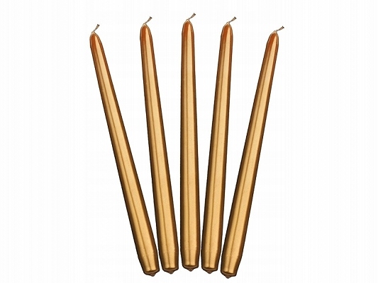 

Świeca Świeczka Stożkowa Złota Metal 24cm 1 szt.