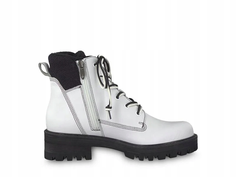 Tamaris Dámské kotníkové boty zateplené, na zip velikost 39 bílé kožené