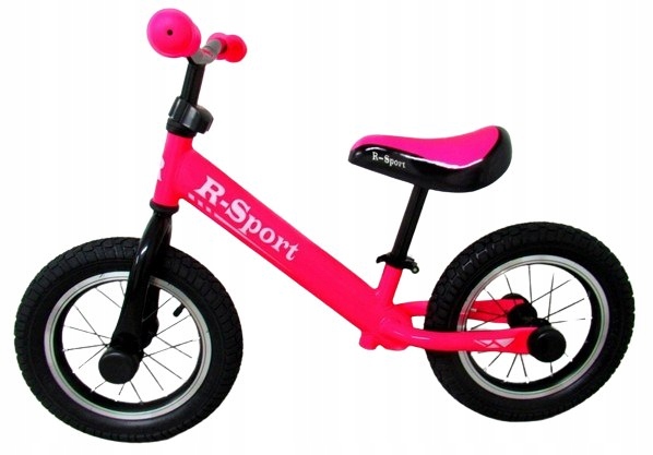 Rowerek biegowy R2 Różowy Pompowane koła