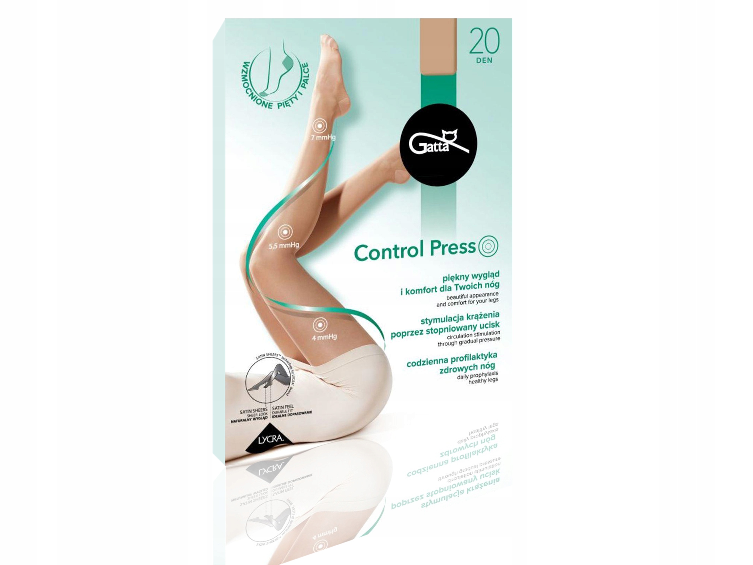 

Rajstopy damskie Gatta Control Press, golden, 5-XL
