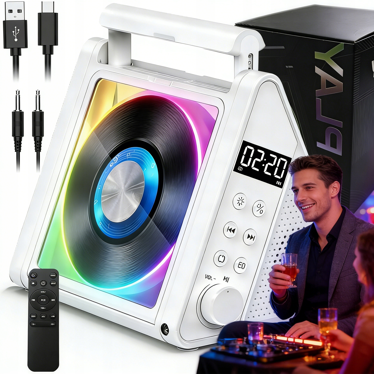 Bluetooth CD Přehrávač Fm Rádio 5 Režimů Přehrávání MP3 Wma Usb Aux Dálkové Ovládání