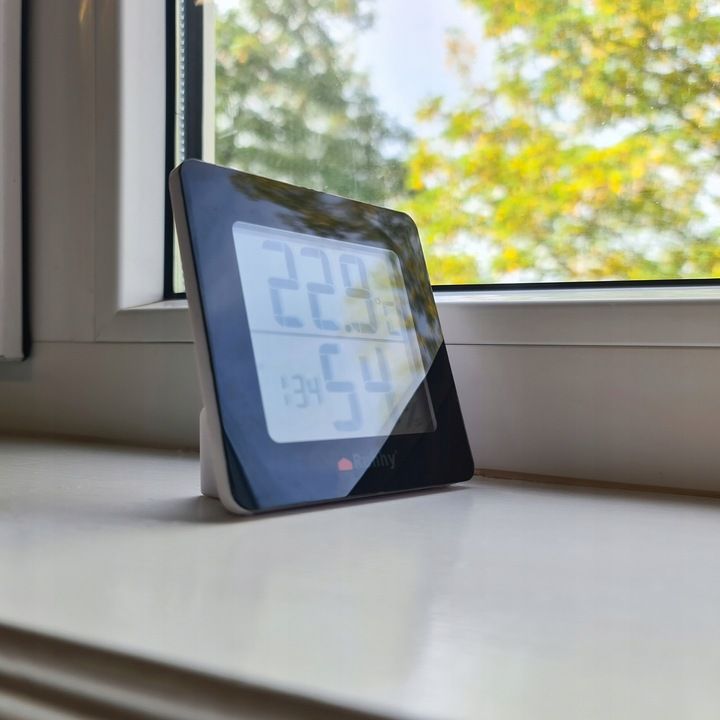 Ruhhy Termometr higrometr zegar stacja pogody Materiał metal tworzywo sztuczne