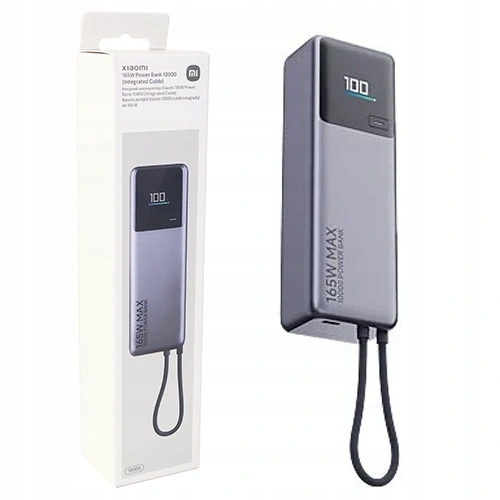 Powerbanka S Vestavěným Usb-c Kabelem Xiaomi 165 W 10000 mAh Šedá