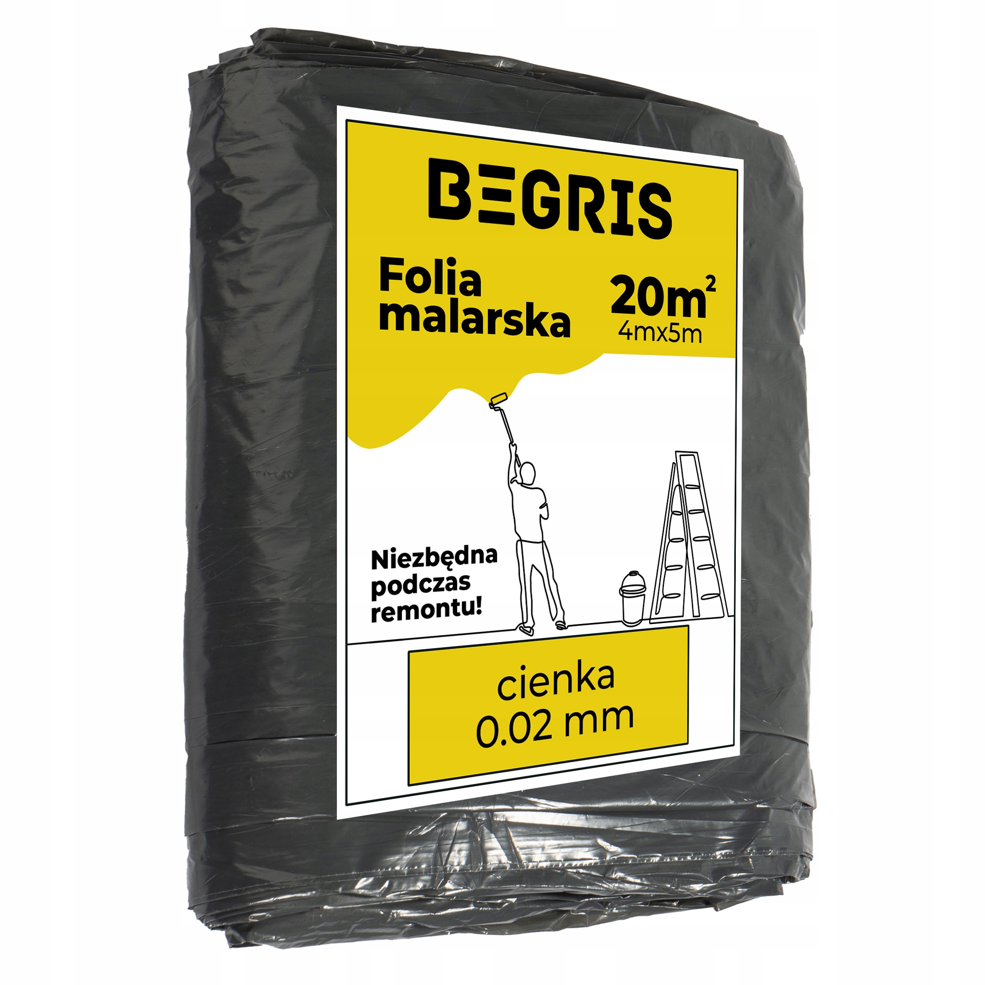 FOLIA MALARSKA GRUBA 20MY 4x5 OCHRONNA PLANDEKA Marka BS TRADING GROUP