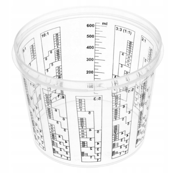 Kubek do mieszania lakieru z podziałką 750ml