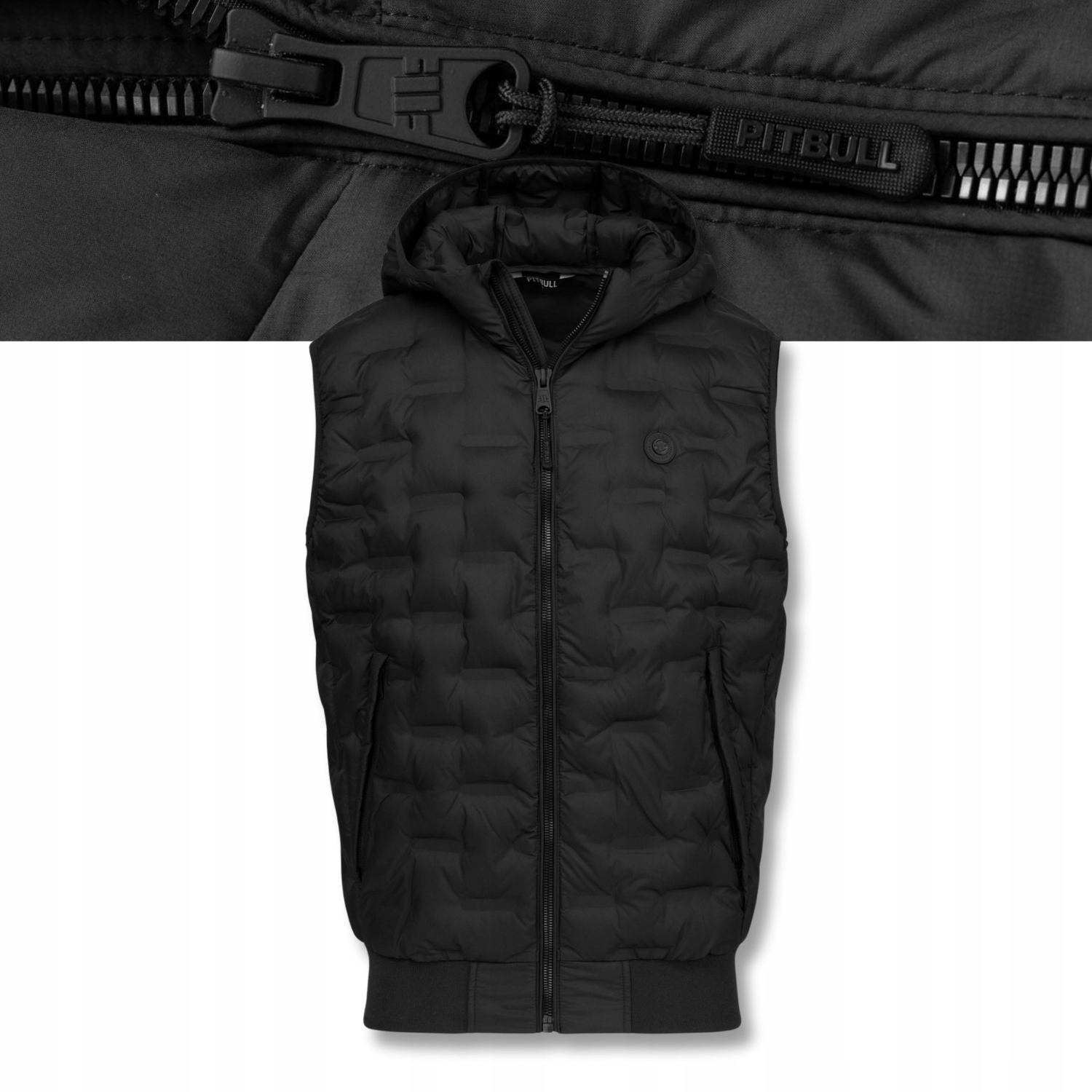 Pánská s kapucí Bunda Bez Rukávů s kapucí Pitbull Fisk Transition Vesta