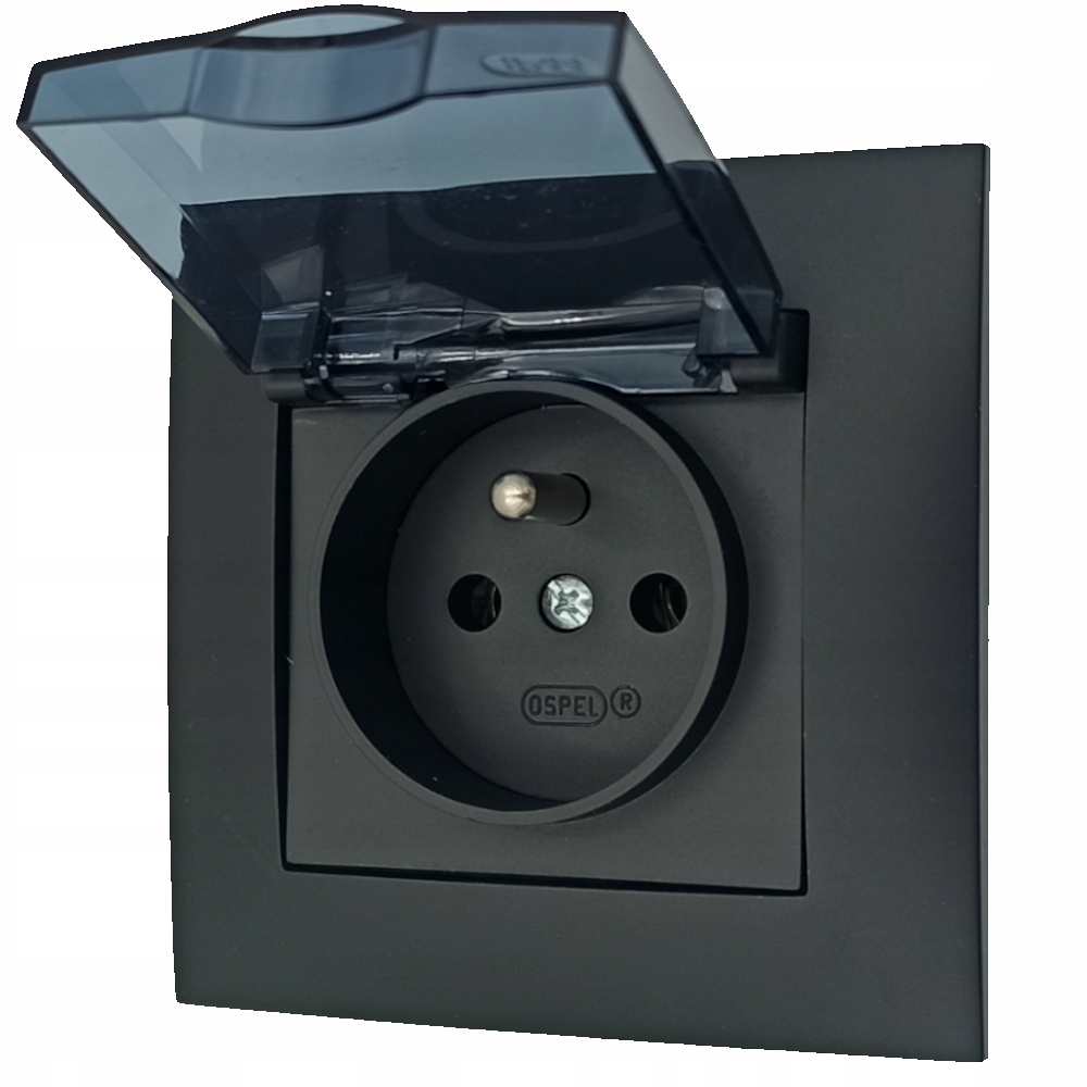 

Gniazdo Łazienkowe Hermetyczne Gniazdko Czarne