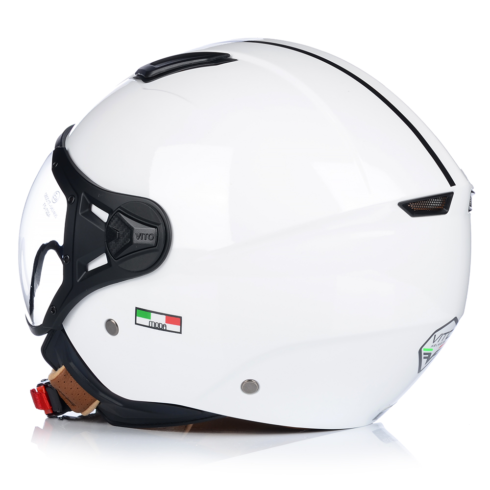 KASK MOTOCYKLOWY OTWARTY | VITO MODA BIAŁY | SKUTER CHOPPER ECE 22.06 LEKKI Producent VITO