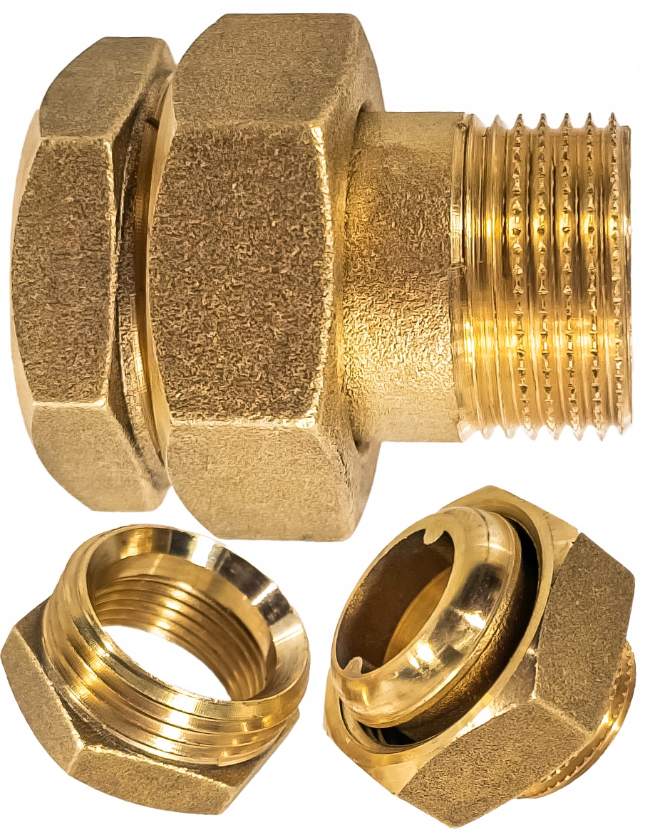 Śrubunek Mosiężny Stożkowy Równoprzelotowy 3/4" DN20 Prosty Mocny Solidny-Zdjęcie-0