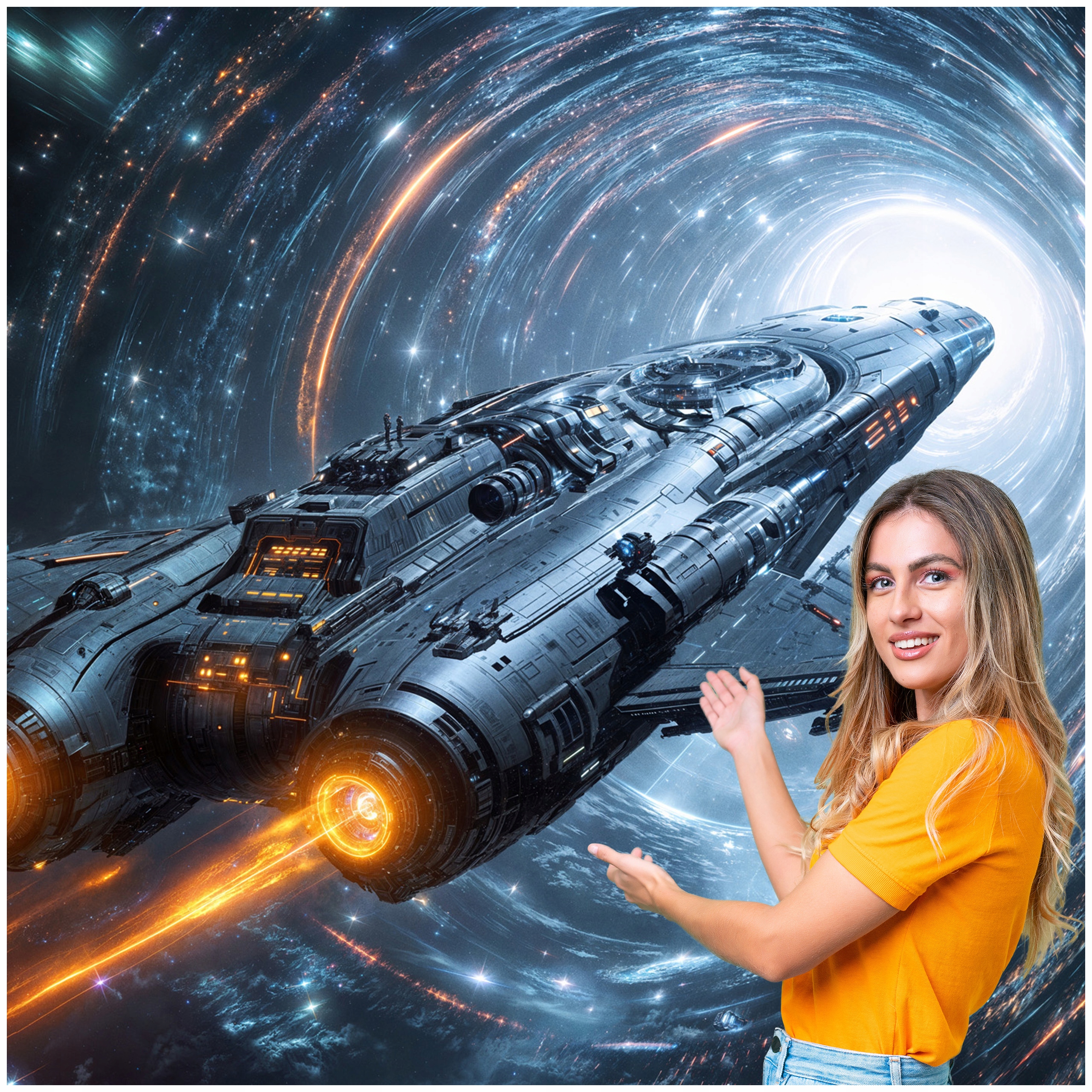 3D fototapeta Tunel Chodba Časopriestorová Vesmírna 294x260 TUN20F