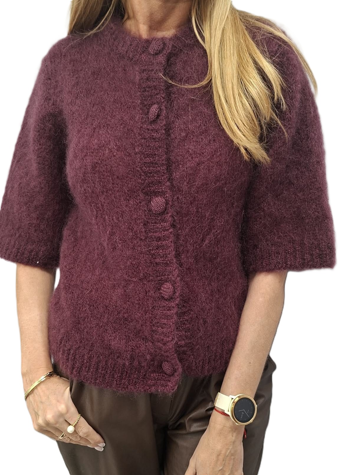 Cocomore Yarn Kardiganový svetr Kid Moher Bordový 38/M New