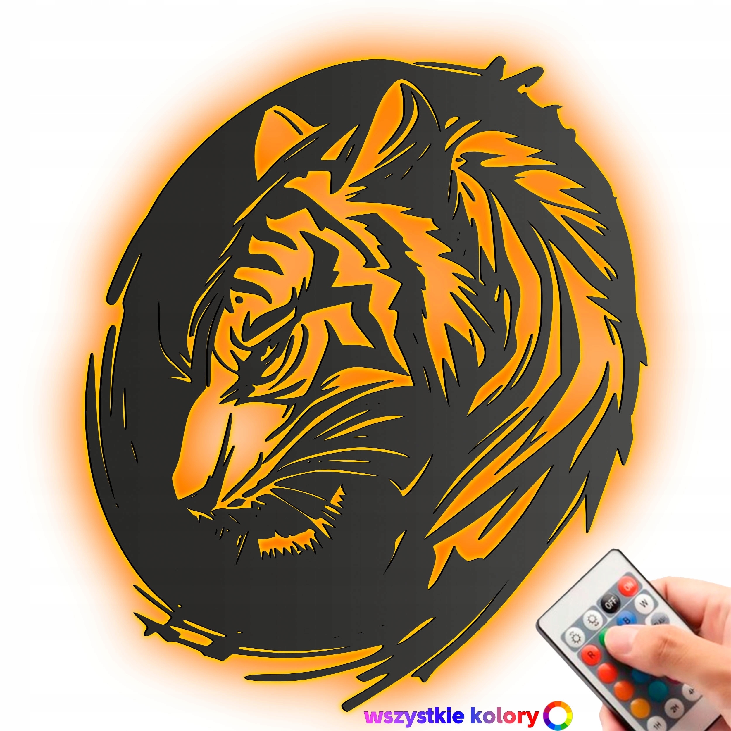 Dřevěný 3D obraz Tygr Nástěnná Dekorace Dárek Noční Lampa Led