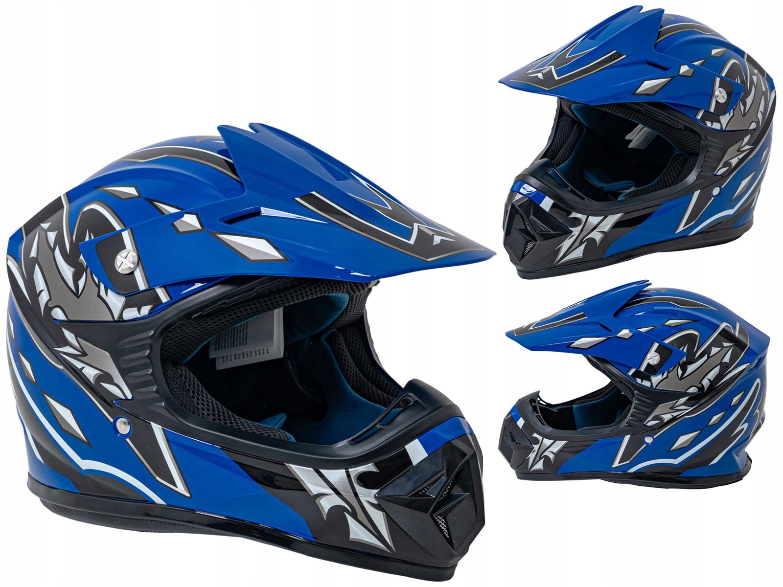 Kask Motocyklowy dla dziecka Enduro dziecięcy szczękowy Rozmiar L 53-54 cm