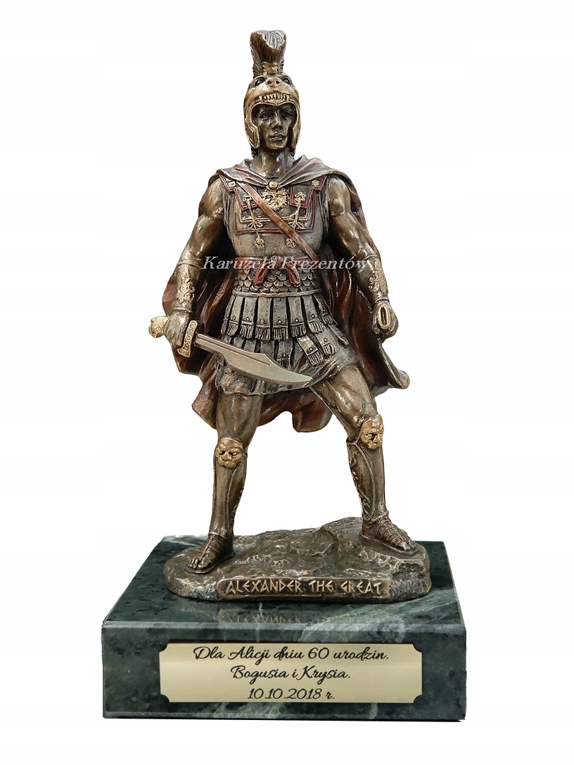 Alexander Veľký Macedónsky Grécky Kráľ Figúrka Na Mramorovej Doske