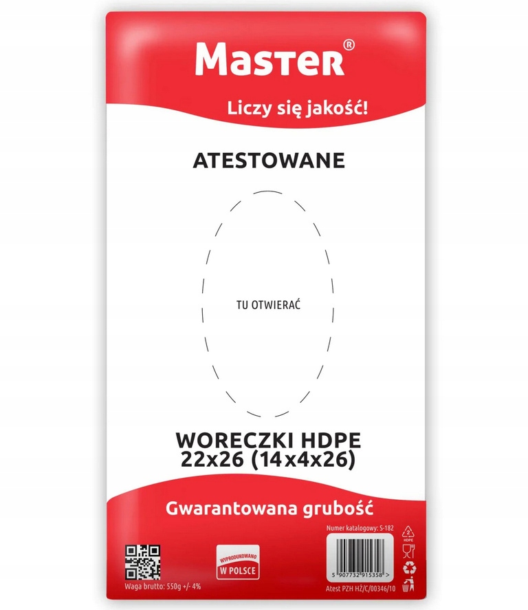 

Woreczki worki Hdpe 22x26 (14x4x26) cm Atestowane