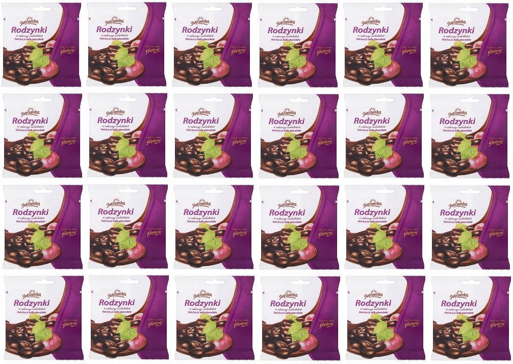 24x 80g Jutrzenka Rodzynki w czekoladzie mlecznej Karton