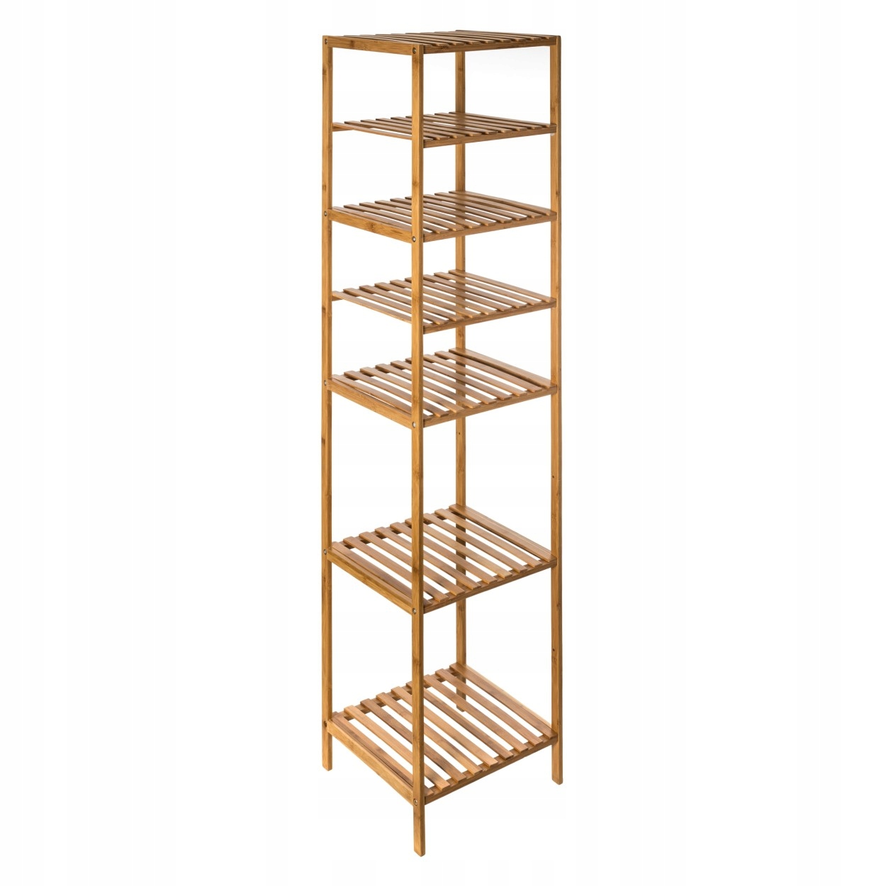 REGAŁ ŁAZIENKOWY BAMBUSOWY 7 PÓŁEK REGAŁ SŁUPEK