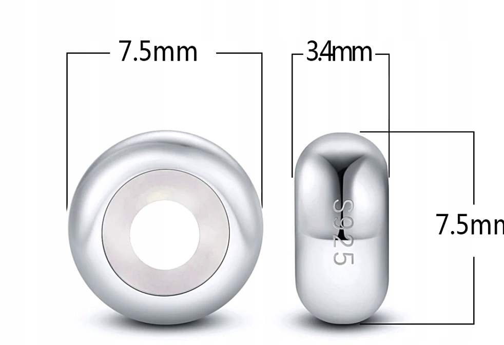 Charms PRZEKŁADKA STOPER SREBRO 2szt S925 Marka Inna marka
