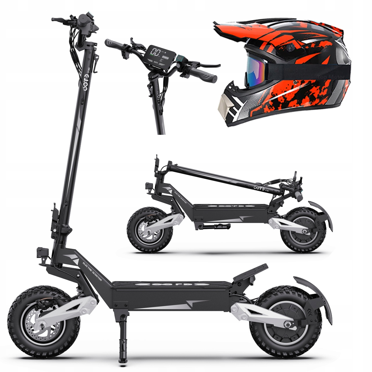 Ootd T10 skládací elektrická vozidla 900W 50KM/H 48V 13.5AH 45KM 11" Pl