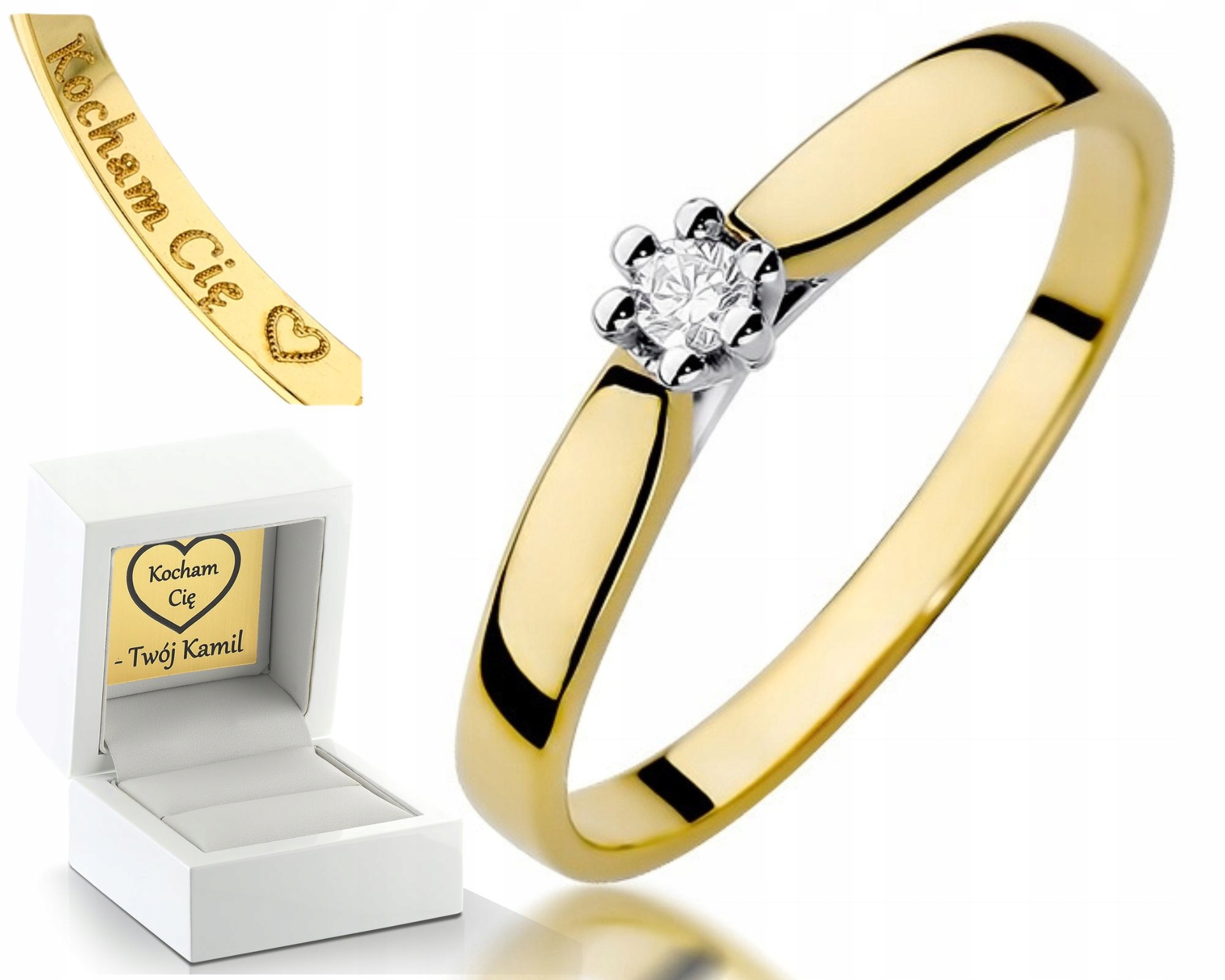 Zlatý Prstýnek S Briliantem 0,04 Ct