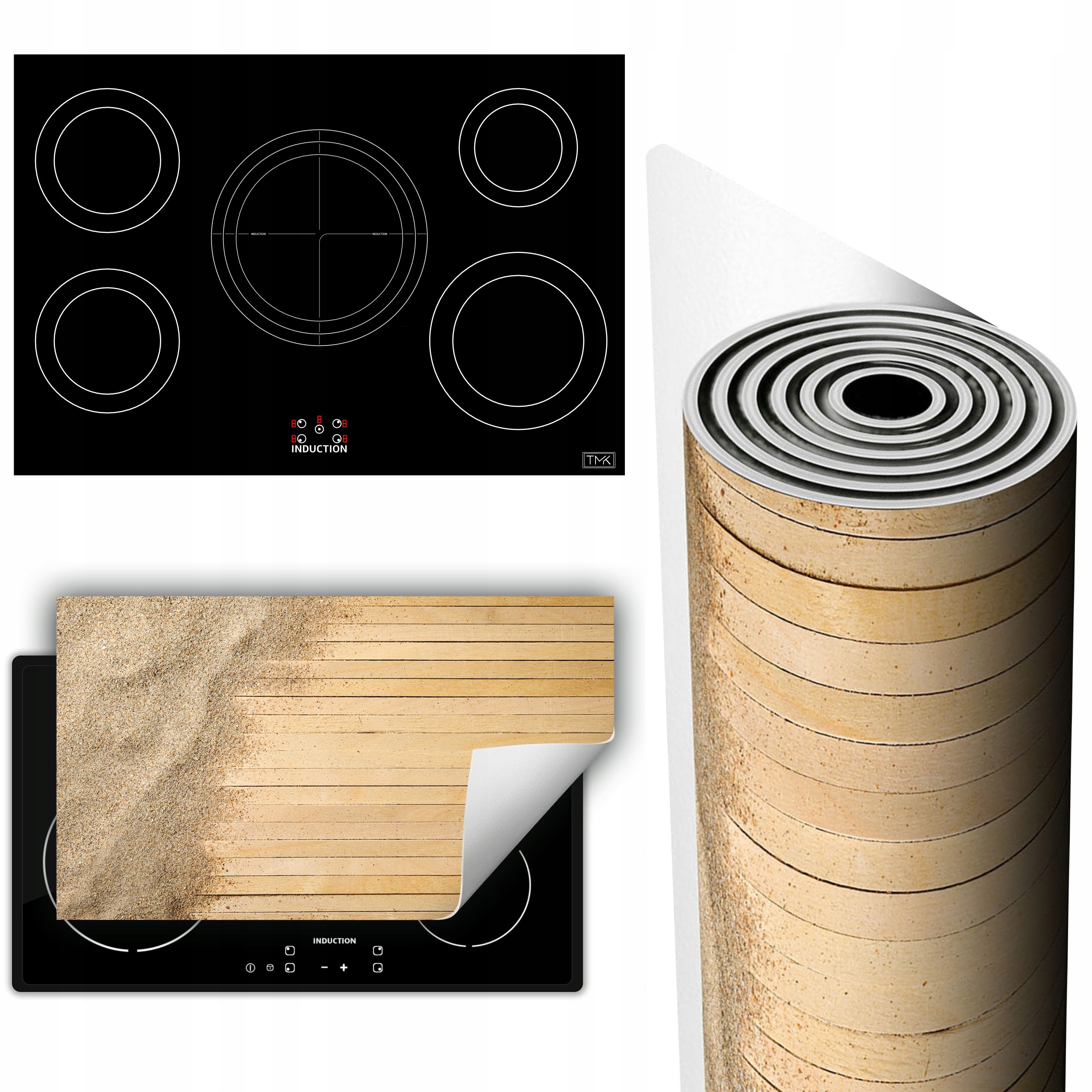 Vinylová Podložka Ochrana Kuchyňské Desky 90x52 písek dřevo