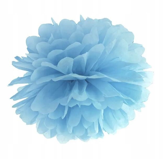 Pompon bibułowy - PartyDeco - jasnoniebieski 25 cm