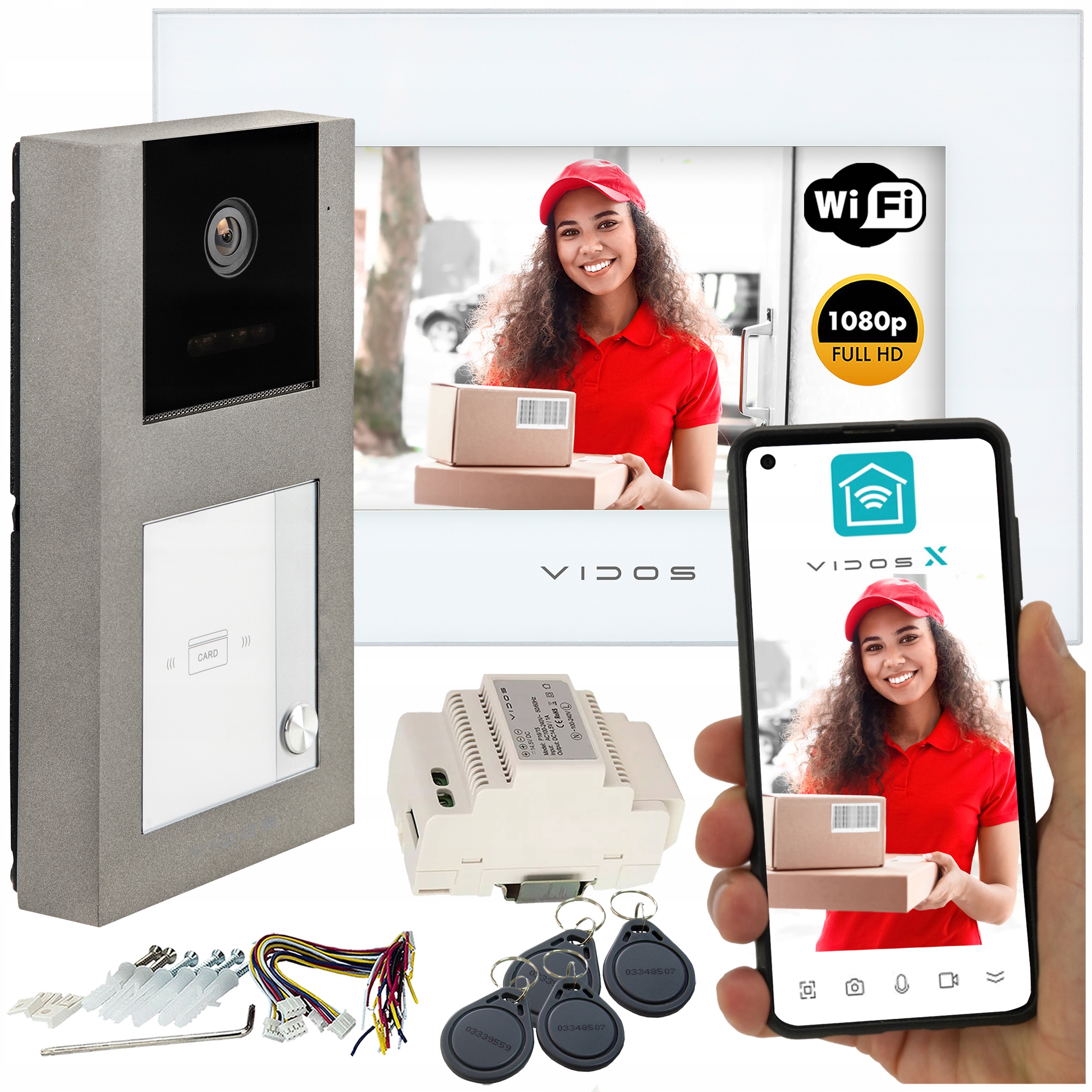 Wideodomofon WiFi Vidos X M10W-X S11-1 FullHD Android Podczerwień Rfid