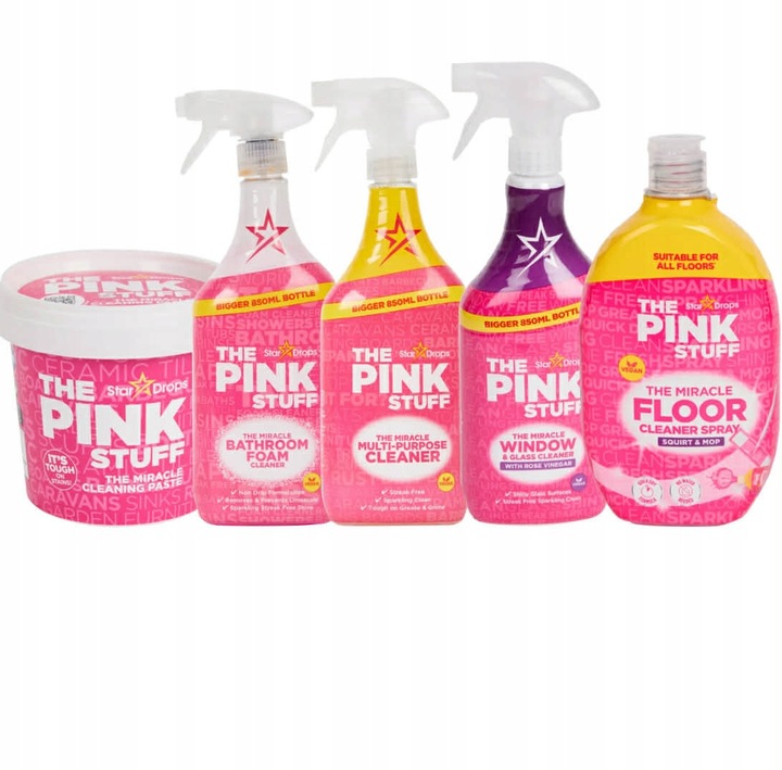 Levně Pink Stuff Sada 5x – Bezpečné prostředky pro úklid domácnosti