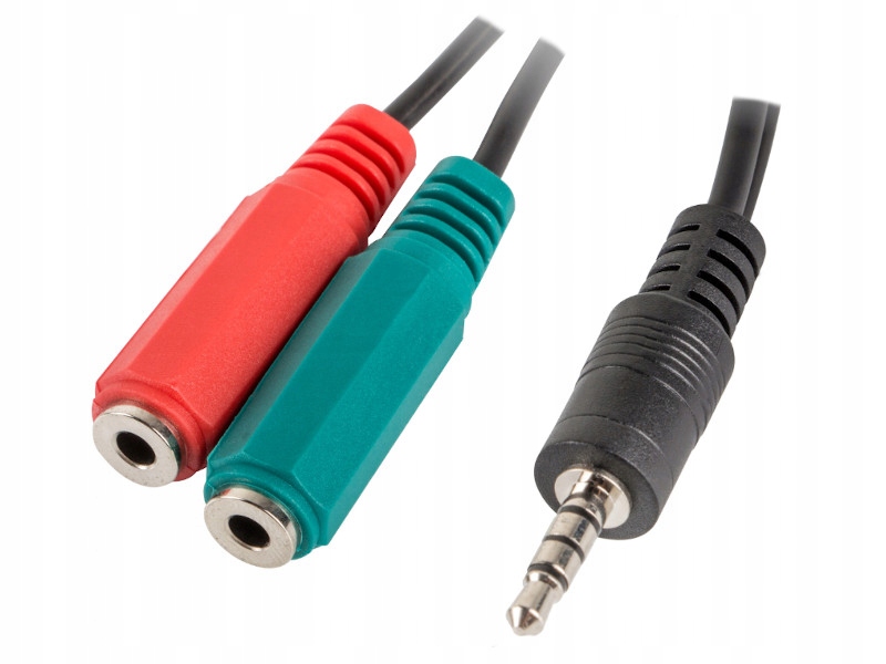 Rozdzielacz minijack 3,5mm słuchawek i mikrofonu Złącza minijack (3,5 mm) - 2x minijack (3,5 mm)