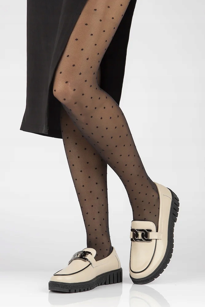 Skórzane półbuty na platformie mokasyny Filippo Oryginalne opakowanie producenta pudełko