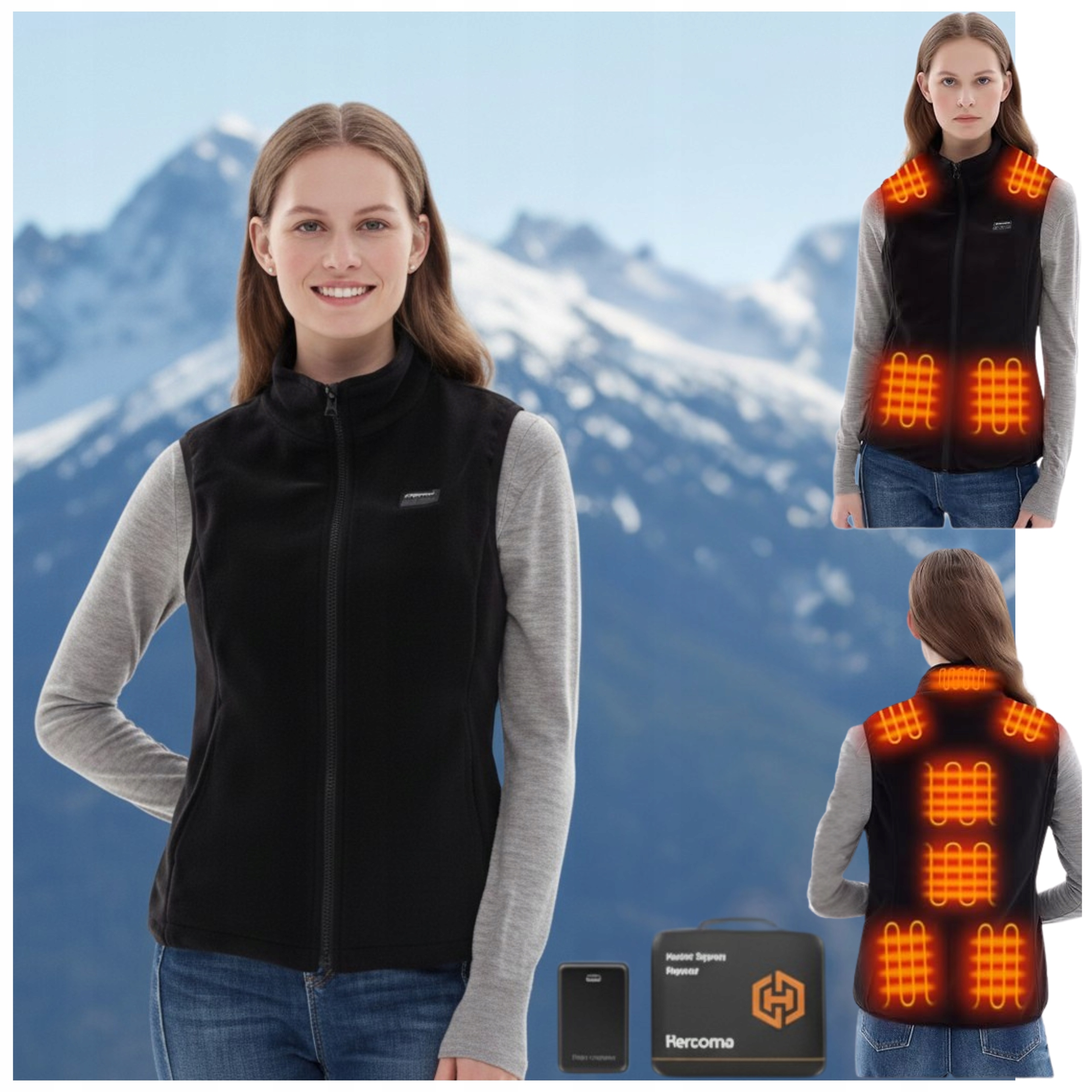 Dámská Elektrická Vyhřívaná Vesta Usb Bunda Bez Rukávů Zimní Vyhřívací S