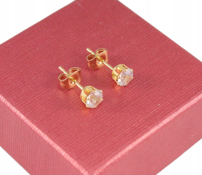 

Kolczyki Złote Szklane Cyrkonie Stal Chirurgiczna