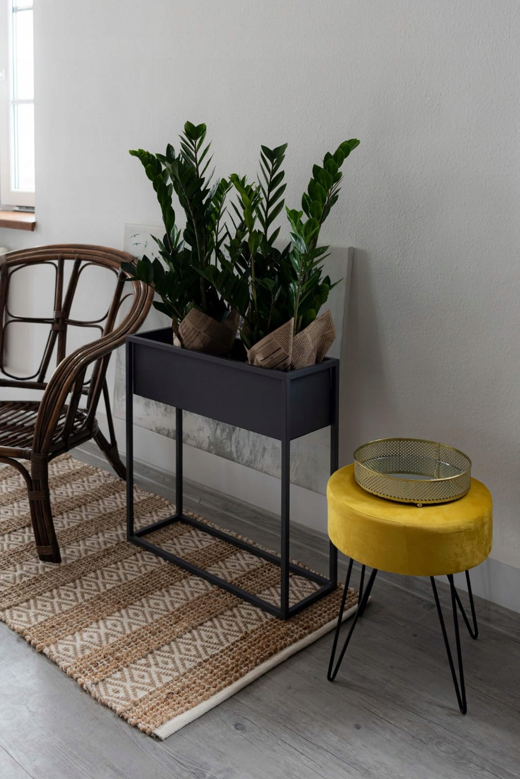 Metalowa donica kwietnik LOFT osłona 60x40x21cm Kształt prostokątny