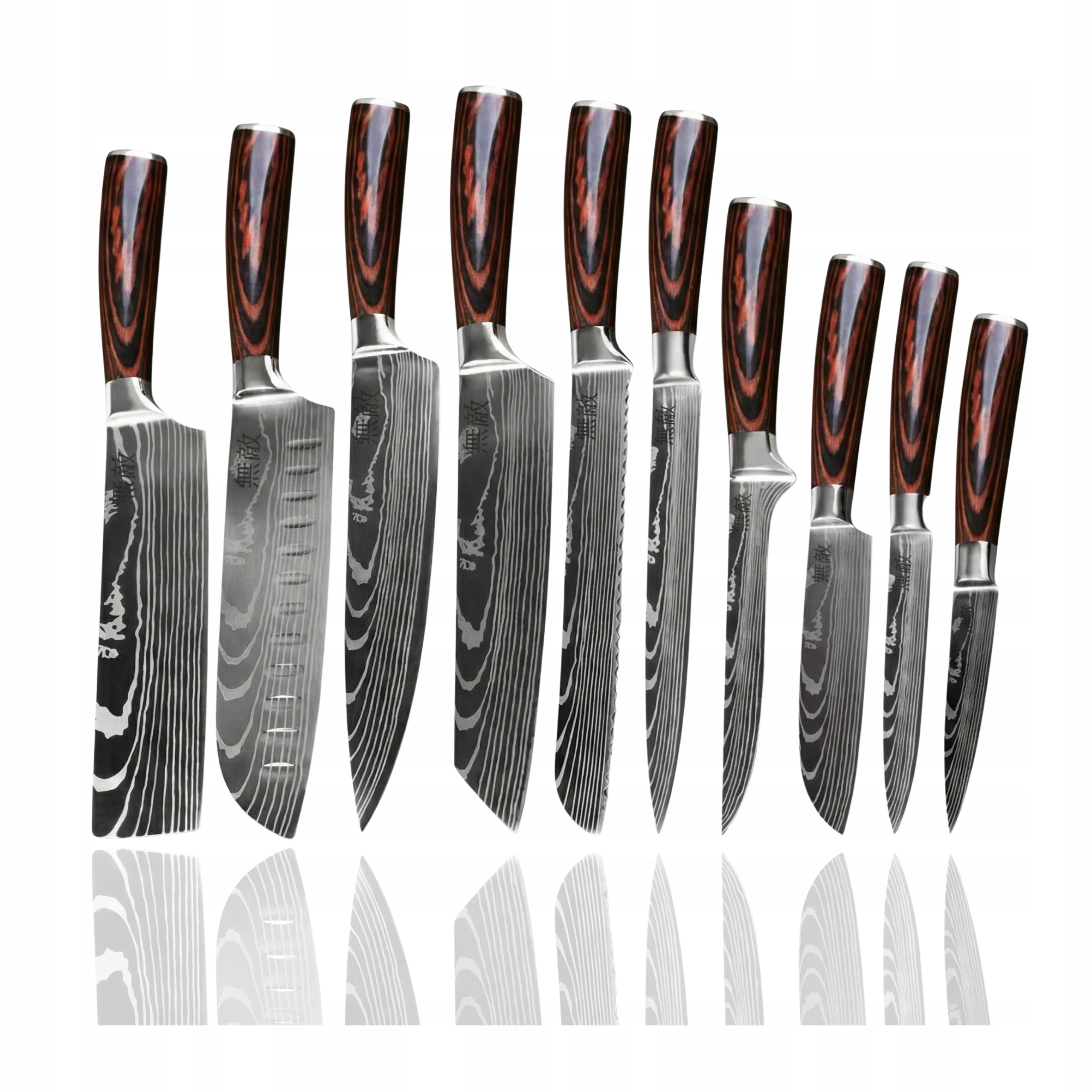 Sada kuchyňských nožů šéfkuchaře v japonském stylu 10 Kusů Krabička