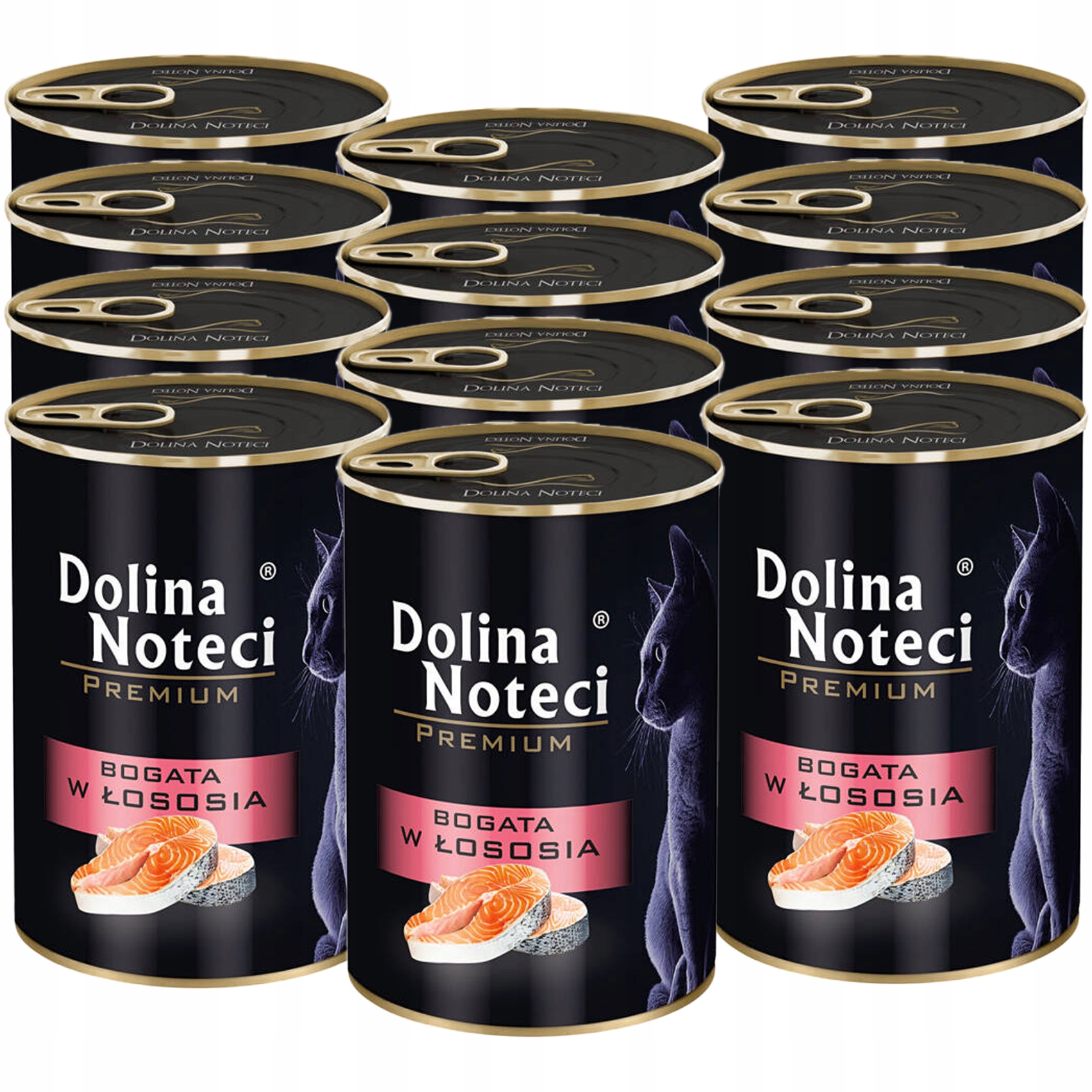Levně Dolina Noteci Premium Krmivo mokré pro kočky konzerva Set 12x400g Losos