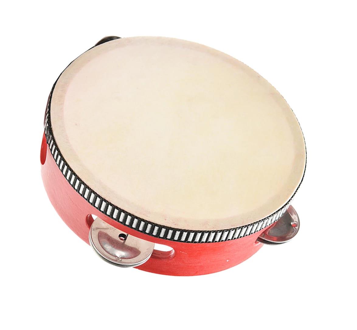 Tamburyno drewniane z membraną - 15 cm - 4 dzwonki Kod producenta 05654