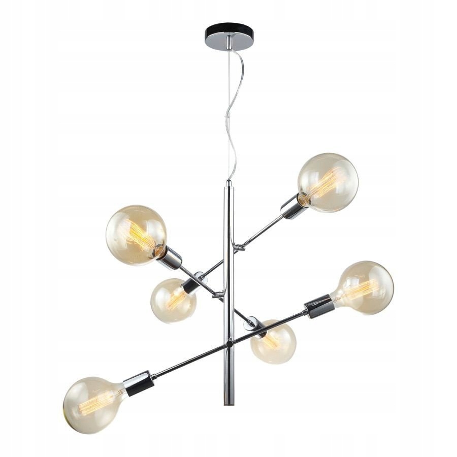 Závěsná lampa Italux Madalyn, elegantní lustr, chrom