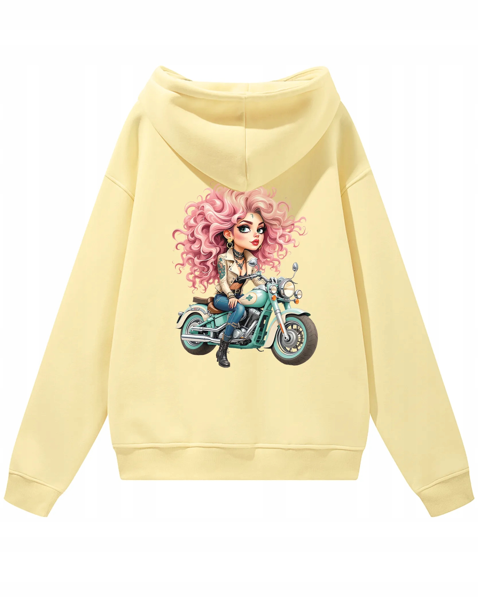 Oversize mikina s kapucí Girl on a Biker Independent Vanilla XXL