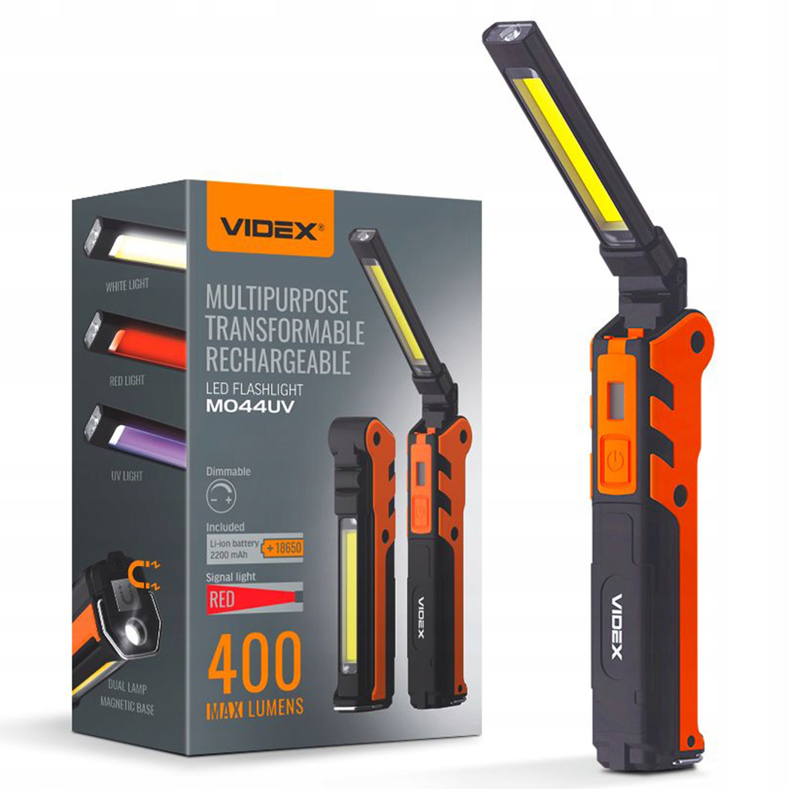 Latarka Warsztatowa Led Wielofunkcyjna Kompaktowa Taktyczna Videx 400lm 10W