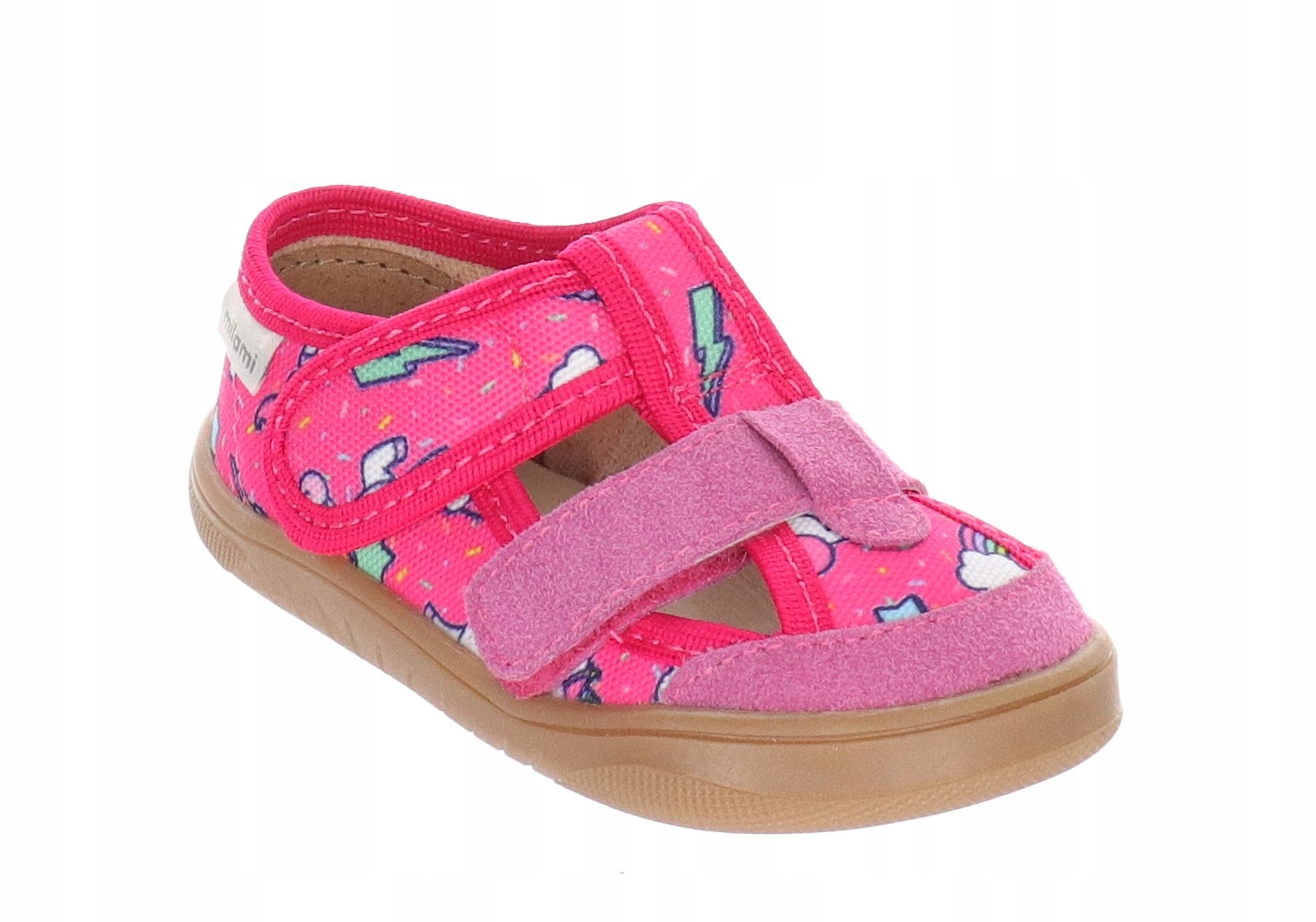 Pantofle Dziecięce Kapcie Barefoot Milami Fuxia Unicorns R.27
