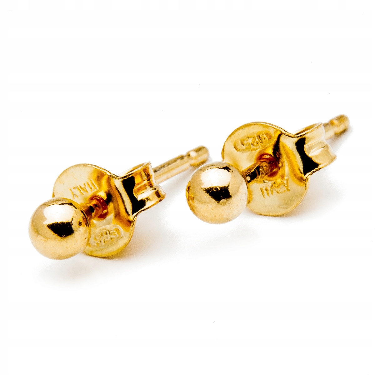 

Srebrne pozłacane kolczyki 925 kulki 3 mm sztyft
