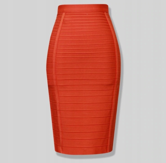 SPÓDNICA MIDI BANDAŻOWA PROSTA OBCISŁA DOPASOWANA Marka inna