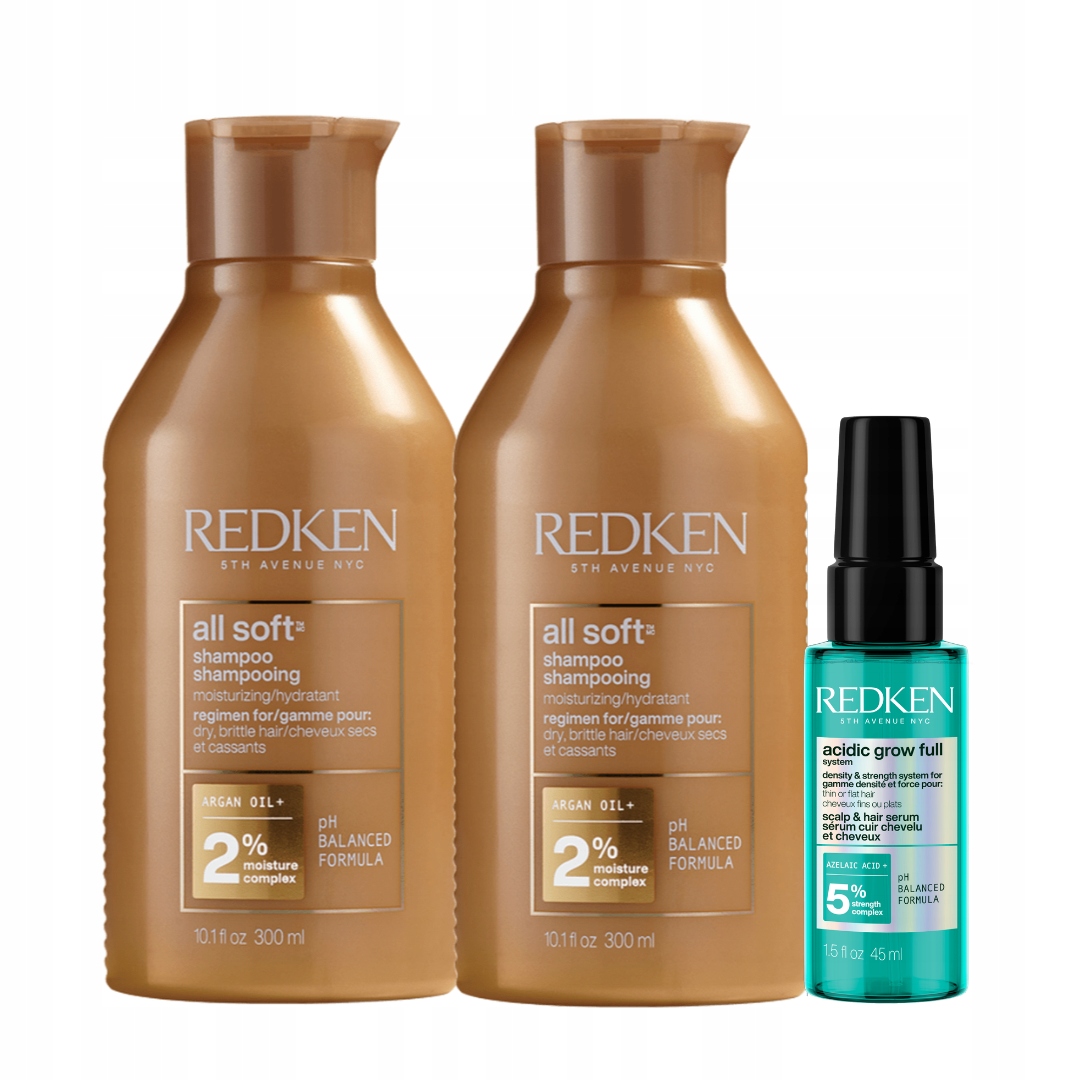 Redken All Soft Nawilżający Szampon do Włosów Suchych 300ml x 2szt