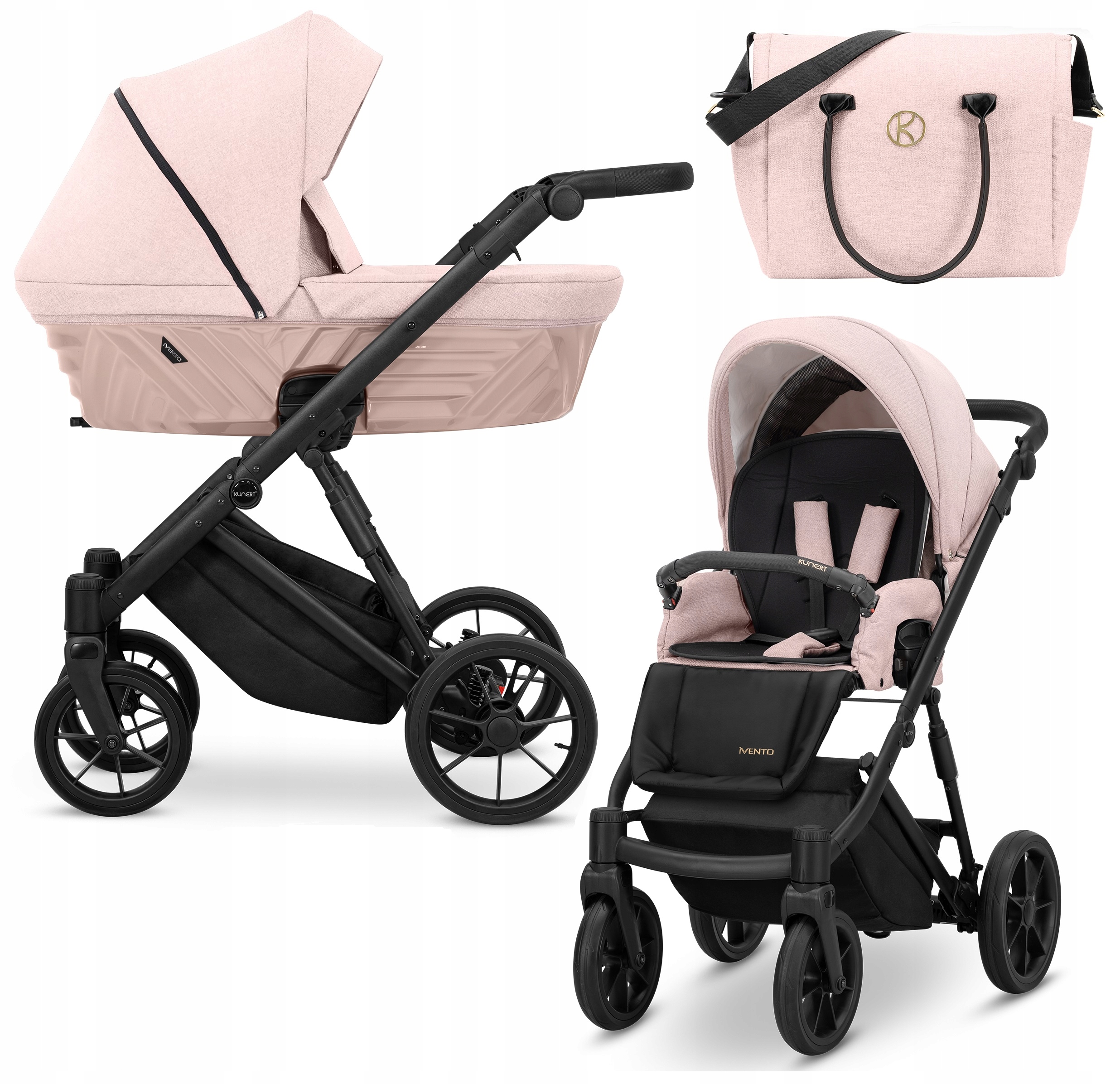 wózek 2w1 Ivento KUNERT dla dziecka różowy